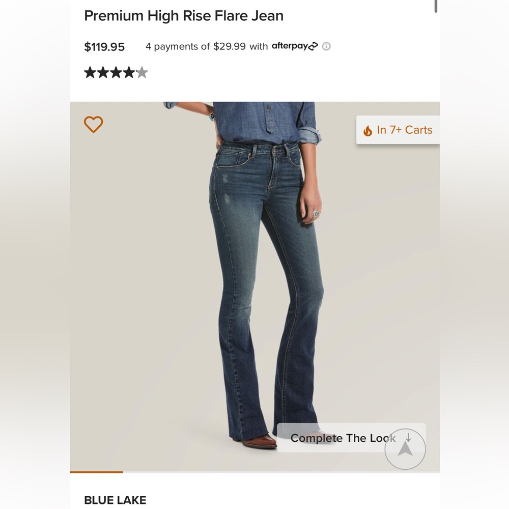 Ariat High Rise Flared Denim 29R - Picture 4 of 5